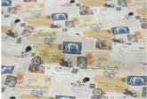 Vintage Modern Postage Stamp Fabric made in Korea by the Half Yard