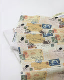 Vintage Modern Postage Stamp Fabric made in Korea by the Half Yard