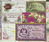 ヴィンテージモダンローズフラワー広告生地(韓国製、半ヤード単位)