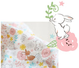 雙紗動物森林兔鹿圖案布料韓國製造 by the Yard