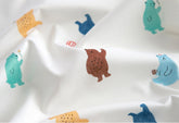 Colorful Bear patterned Fabric made in Korea by Half Yard Digital Textile Printing