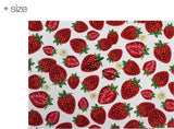韓国製のイチゴ柄オックスフォード生地(半ヤード単位)