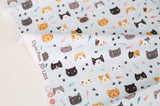韓國半碼數位紡織印花貓小貓圖案布料