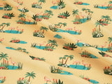 トロピカルオアシスフラミンゴ柄生地(韓国製、半ヤード単位)