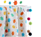 ジェリーベア柄ビスコースレーヨン生地、韓国製、36インチ x 44インチ、90cm x 110cm、ヤード単位