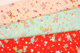 Honey Tune Retro Style Animal Pattern Fabric made in Japan by the Half Yard