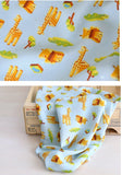 Giraffe Lion Alligator Savanna Animal Patterned Viscose Rayon Fabric printed in Korea 36" x 44" 90cm x 110cm by the Yard
