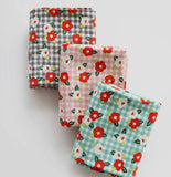 Camellia Flowers Patterned Fabric made in Korea by Half Yard Oxford