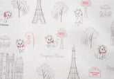 Disney Aristocats Marie in Paris Bonjour Cotton Antibiosis Fabric printed in Korea by the Half Yard