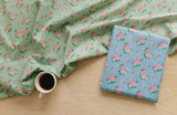 Pink Rose Flower Floral patterned Fabric made in Korea by the Half Yard