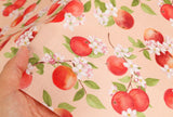 Cute Apple and Apple flower patterned Fabric made in Korea by the Half Yard DTP