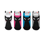 Cute Black Cat Patterned Ankle No Show Socks Women's Socks made in Korea