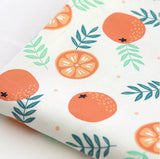 Orange Fruits Patterned Fabric made in Korea by the Half Yard