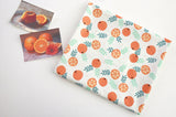 Orange Fruits Patterned Fabric made in Korea by the Half Yard