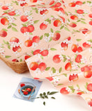 Cute Apple and Apple flower patterned Fabric made in Korea by the Half Yard DTP