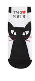 Cute Black Cat Patterned Ankle No Show Socks Women's Socks made in Korea
