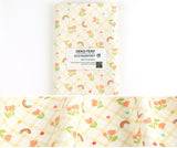 韓国製のピンクのチューリップの花の虹模様の生地(半ヤード)