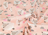 Pink Sheep Animal Patterned Fabric made in Korea by the Half Yard