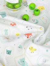Animal Farm Fox Lion Bear Sun Moon Patterned Fabric, Cute, Kids, Sewing, Quilt made in Korea by Half Yard
