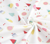Dissert Fruits Ice candy Pineapple Orange Patterned Fabric, Cute, Kids, Sewing, Quilt made in Korea by Half Yard