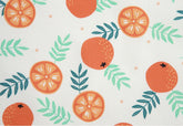 Orange Fruits Patterned Fabric made in Korea by the Half Yard