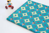 Disney Retro Pinocchio Character Cotton Fabric made in Korea by the Half Yard