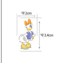 韓国でプリントされたディズニーデイジーダックリボンフラワーパターン生地(半ヤード)