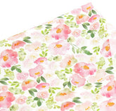 水彩粉紅玫瑰花花卉圖案布料,韓國製造花朵布料半碼