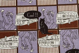 New York Cat Black Cat Fabric printed in Korea by the Half Yard
