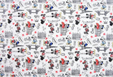 Disney Mickey Mouse Minnie Mouse Europe Tour Fabric printed in Korea by the Half Yard