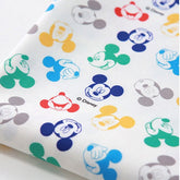 韓国でプリントされたディズニーミッキーマウスカラーインクスタンプ柄生地(半ヤード単位)