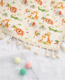 Cute Animal Savanna Lion Giraffe Alligator patterned Fabric made in Korea by the Half Yard