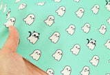 Halloween Kawaii Ghost Cat Patterned OEKO-TEX Fabric made in Korea by the Half Yard