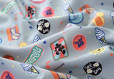 Disney Mickey Mouse Blue Label Cotton Fabric printed in Korea by the Half Yard