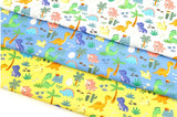 Cute Dinosaur Kawaii Dino Patterned OEKO-TEX Fabric made in Korea by the Half Yard