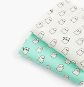 萬聖節卡哇伊鬼貓圖案 OEKO-TEX 布料韓國製造,半碼