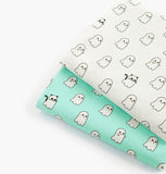 Halloween Kawaii Ghost Cat Patterned OEKO-TEX Fabric made in Korea by the Half Yard