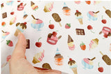 Dessert Ice cream Chocolate Strawberry Sweets patterned OEKO-TEX® Fabric, Made in Korea by the Half Yard
