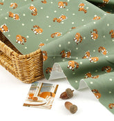 Animal Red Panda Lesser Panda patterned OEKO-TEX® Fabric, Made in Korea by the Half Yard