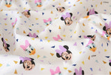 韓国でプリントされたディズニーミニーマウスデイジーダックトゥインクル生地(半ヤード単位)