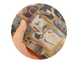 Vintage Cotton Linen Coffee Cafe Patterned OEKO-TEX® Fabric made in Korea by the Half Yard 45cm x 140cm or 18"x 55"