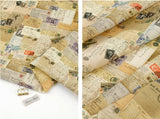 Vintage Cotton Linen Postcard Letter Patterned OEKO-TEX® Fabric made in Korea by the Half Yard 45cm x 140cm or 18"x 55"