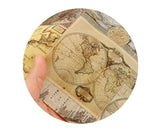 Vintage Cotton Linen World Map Patterned OEKO-TEX® Fabric made in Korea by the Half Yard 45cm x 140cm or 18"x 55"