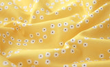 Floral Garden Yellow Wave Flower Fabric made in Korea 45cm by 110cm or 18" by 43" by the half yard