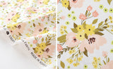 Floral Garden Yellow Flower Sweet Bouquet Fabric made in Korea 45cm by 110cm or 18" by 43" by the half yard