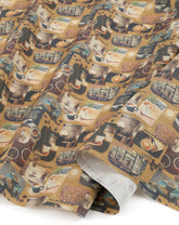 Vintage Cotton Linen Coffee Cafe Patterned OEKO-TEX® Fabric made in Korea by the Half Yard 45cm x 140cm or 18"x 55"