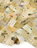 Vintage Cotton Linen Postcard Letter Patterned OEKO-TEX® Fabric made in Korea by the Half Yard 45cm x 140cm or 18"x 55"