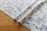 Blue Toile de Jouy Scenery Patterned Fabric made in Korea by Half Yard / 45 X 140cm 18" X 55", Cotton Linen