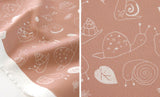Animal Cute Happy Snail patterned Fabric made in Korea by the Half Yard