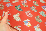 OEKO-TEX Flower Rabbit Bunny Patterned Fabric made in Korea by the Half Yard